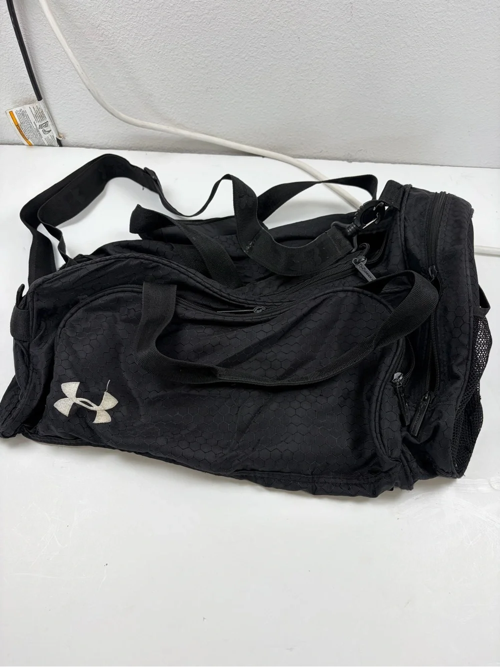 Under Armour Black Men’s Duffel Bag with White Logo